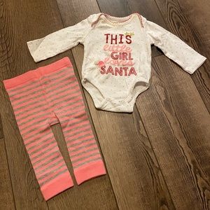 Baby Girl loves Santa outfit, size 0-6 months